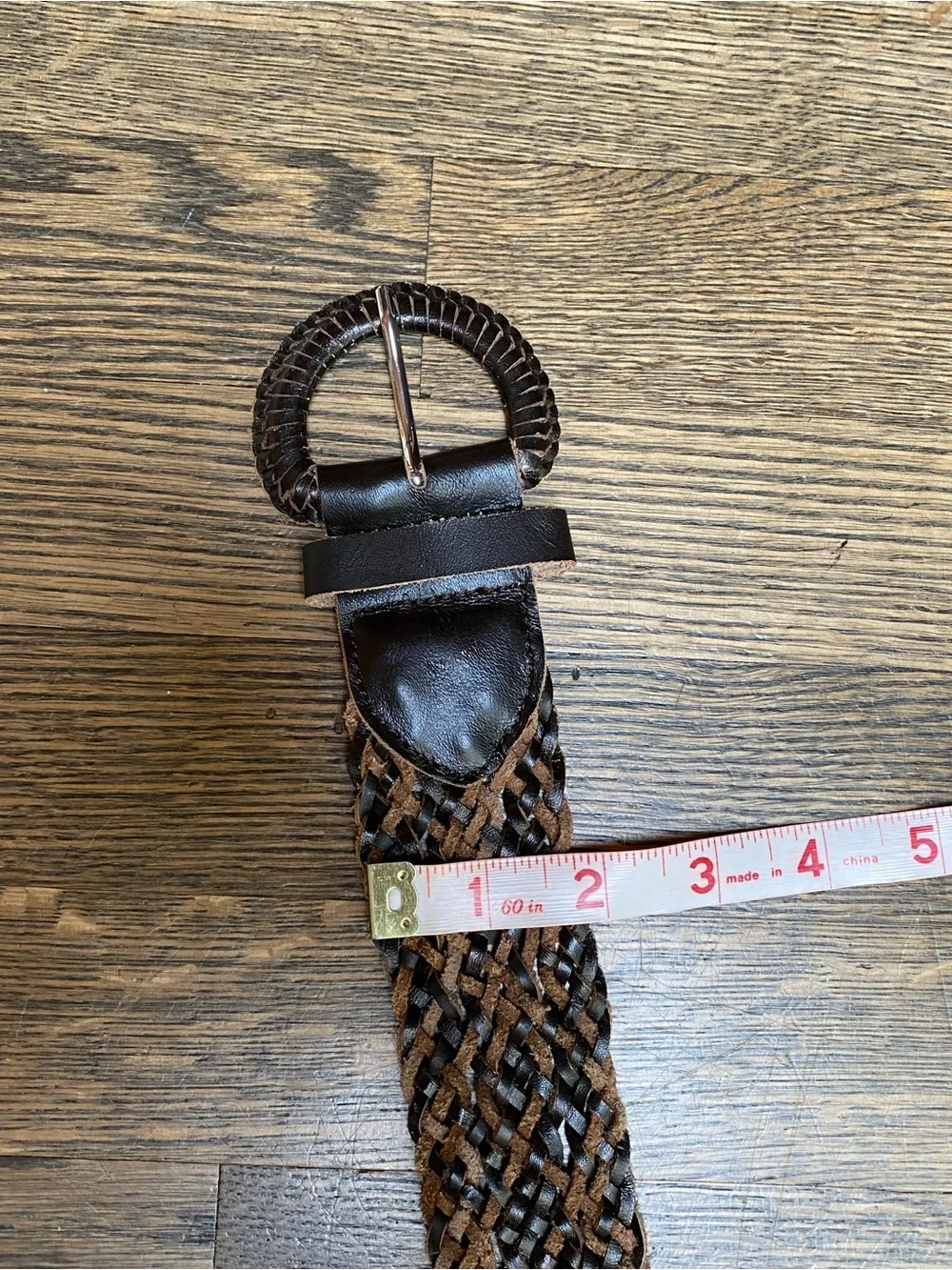 J. Jill Woven Brown distressed Leather  Belt size S